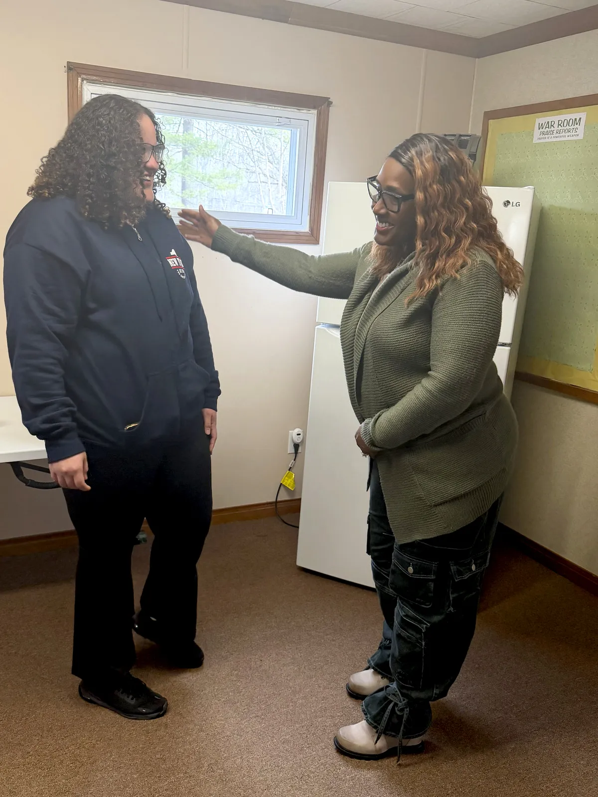 Valerie and Madeya Having a Conversation Conquest Christian Center Church in Durhamville, NY